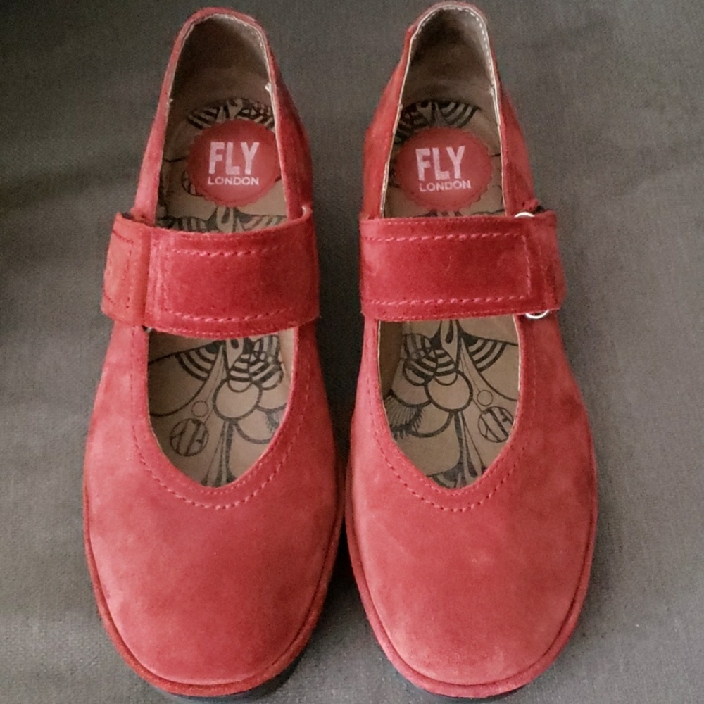 FLY London Suede Mary Janes